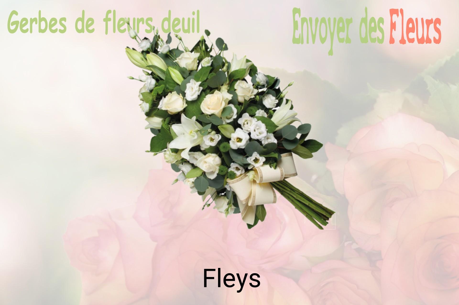Gerbe de fleurs de deuil livrée à Fleys